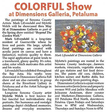 COLORFUL Show at Dimensions Galleria, Petaluma